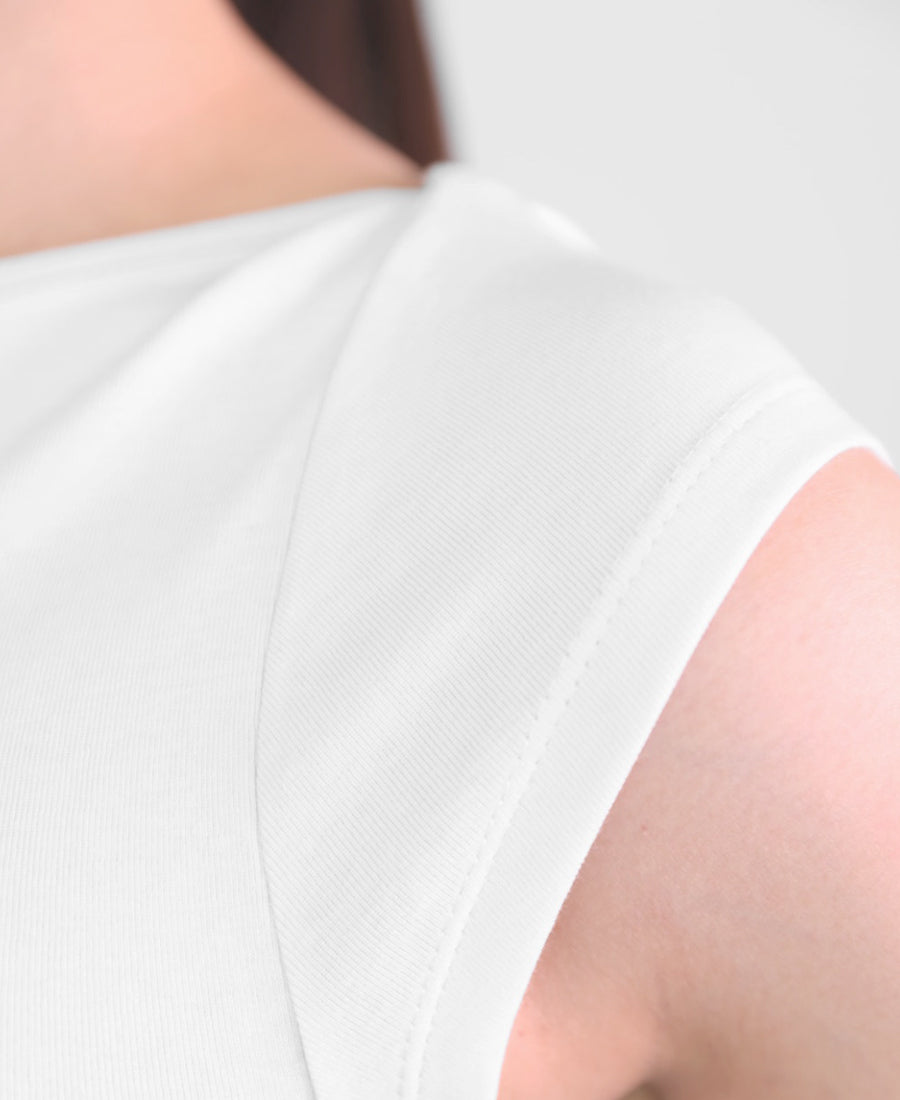 White T-shirt with butterfly shoulder