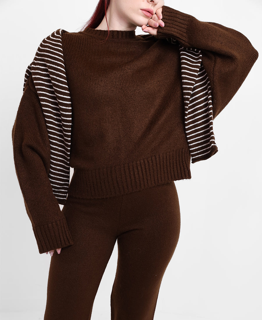 Mock-neck knit sweater