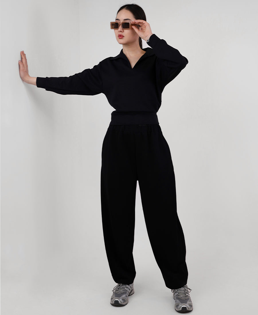 Cotton sweatpants with elastic waist
