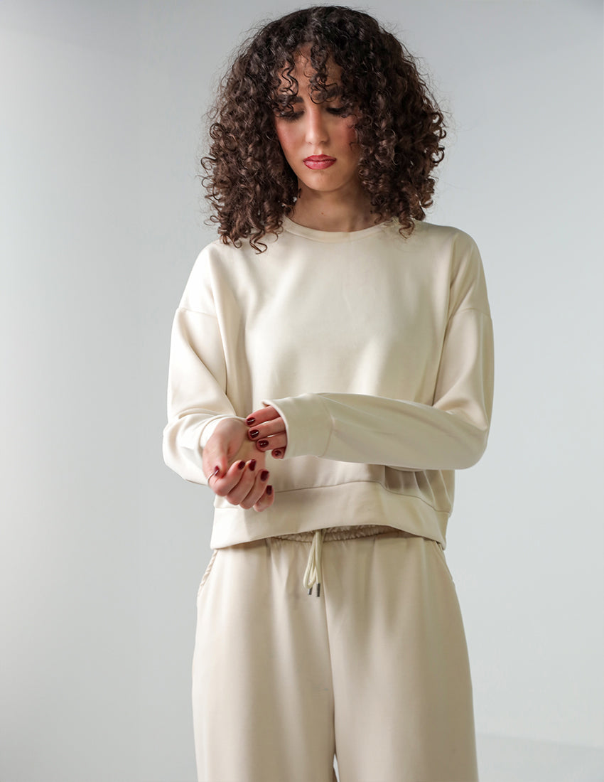 Cropped oversized blouse