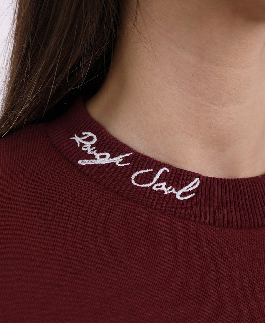 Oversized sweater "R" burgundy