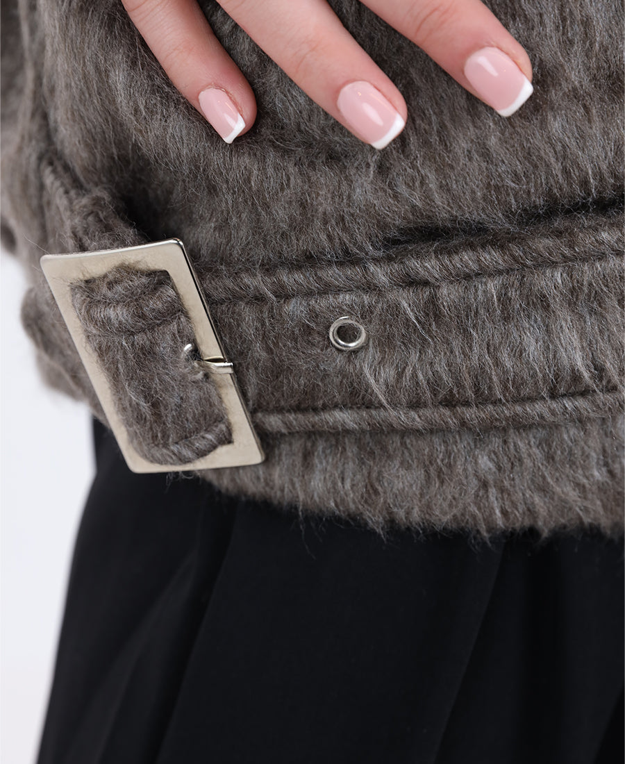 Zippered fur jacket
