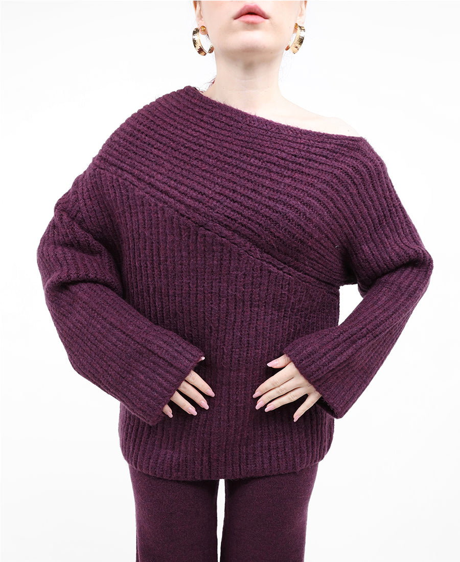 Chunky ribbed-knit sweater