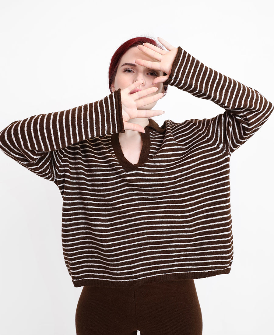 Striped knit sweater