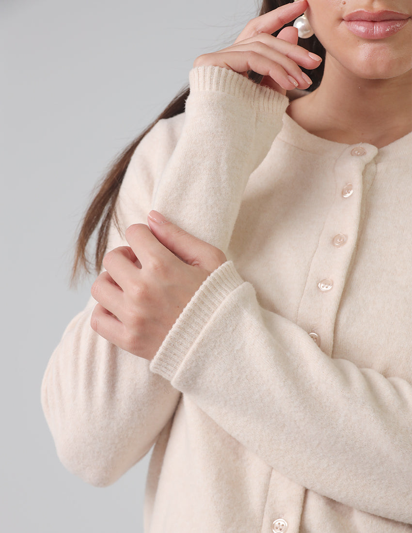 Cardigan with Crew Neckline