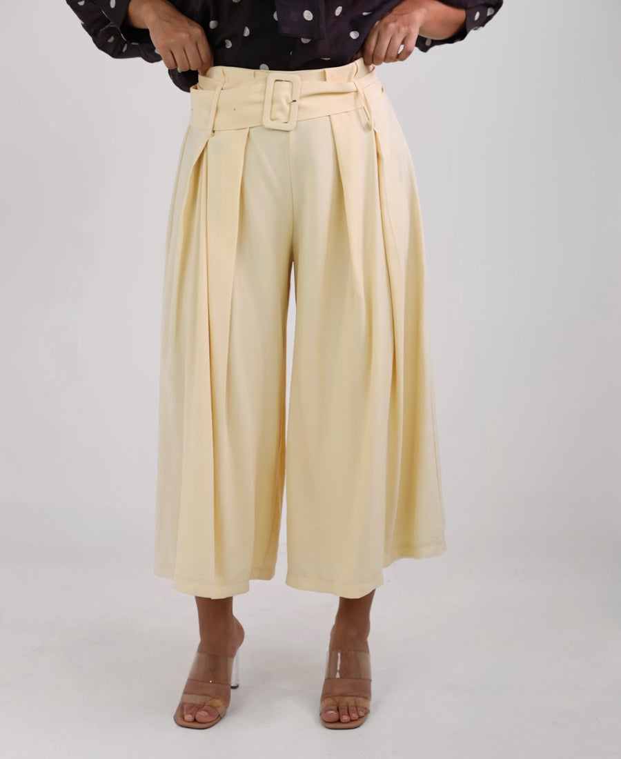 Palazzo trousers with belt