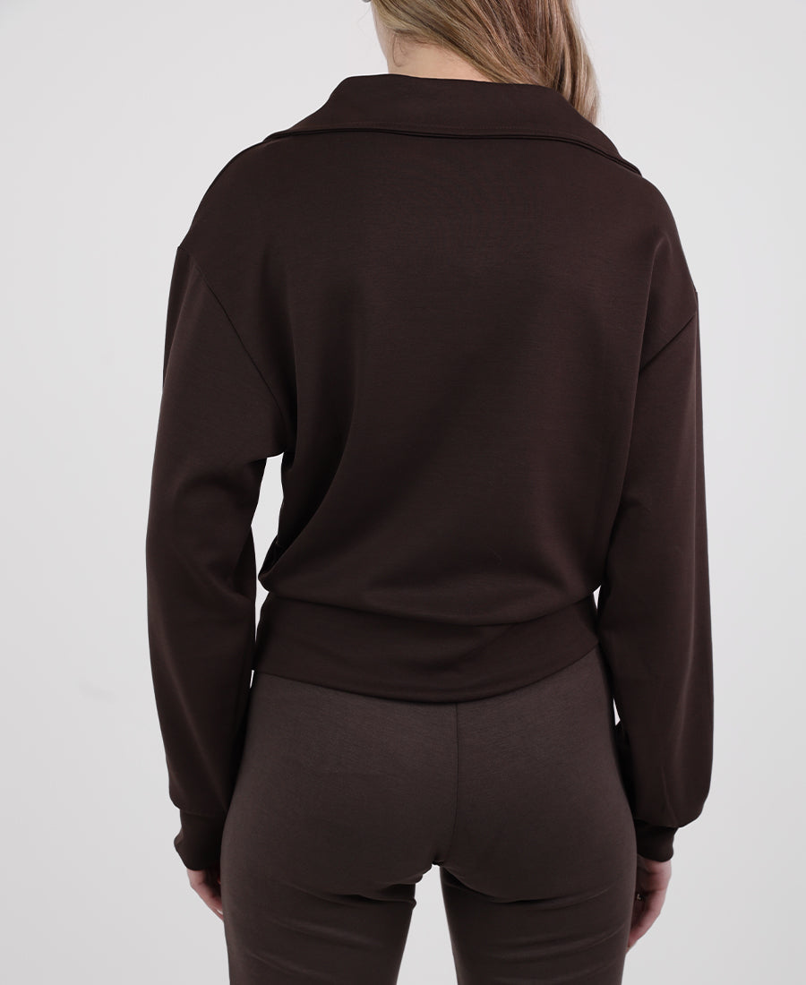 Oversized shirt neck blouse