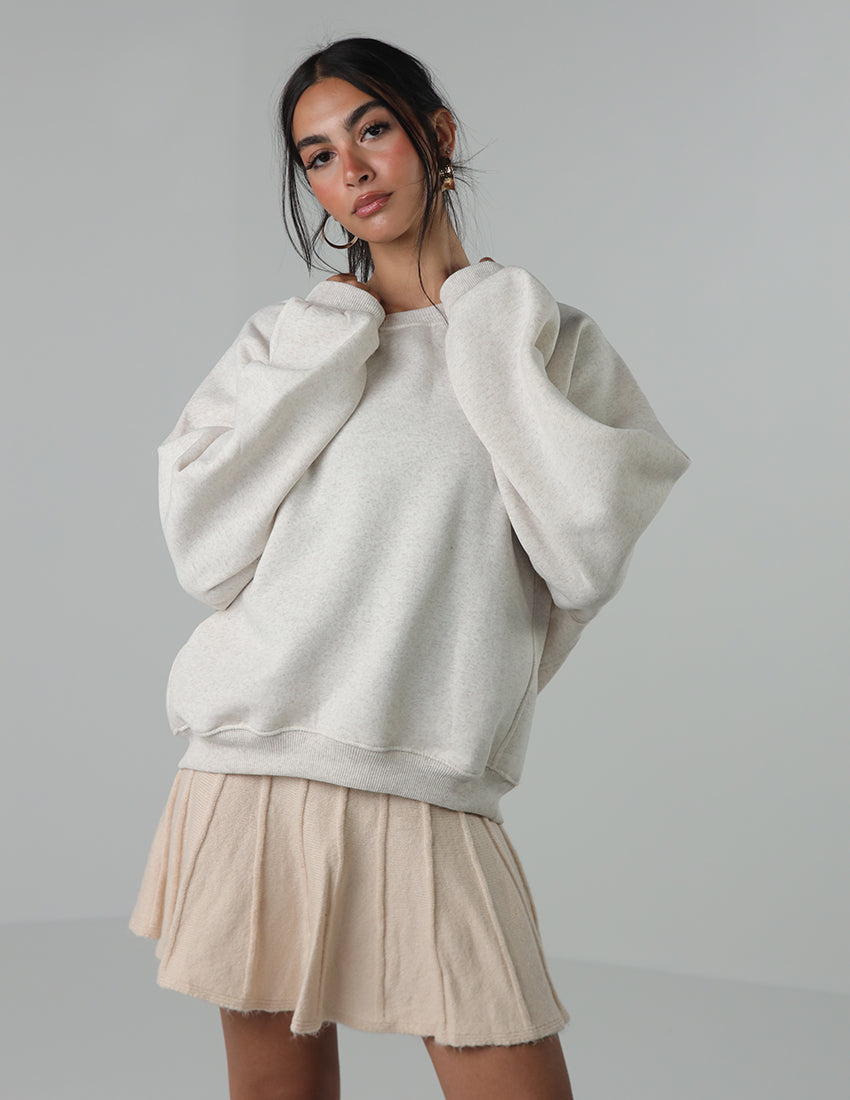 Raglan sleeves cotton sweatshirt