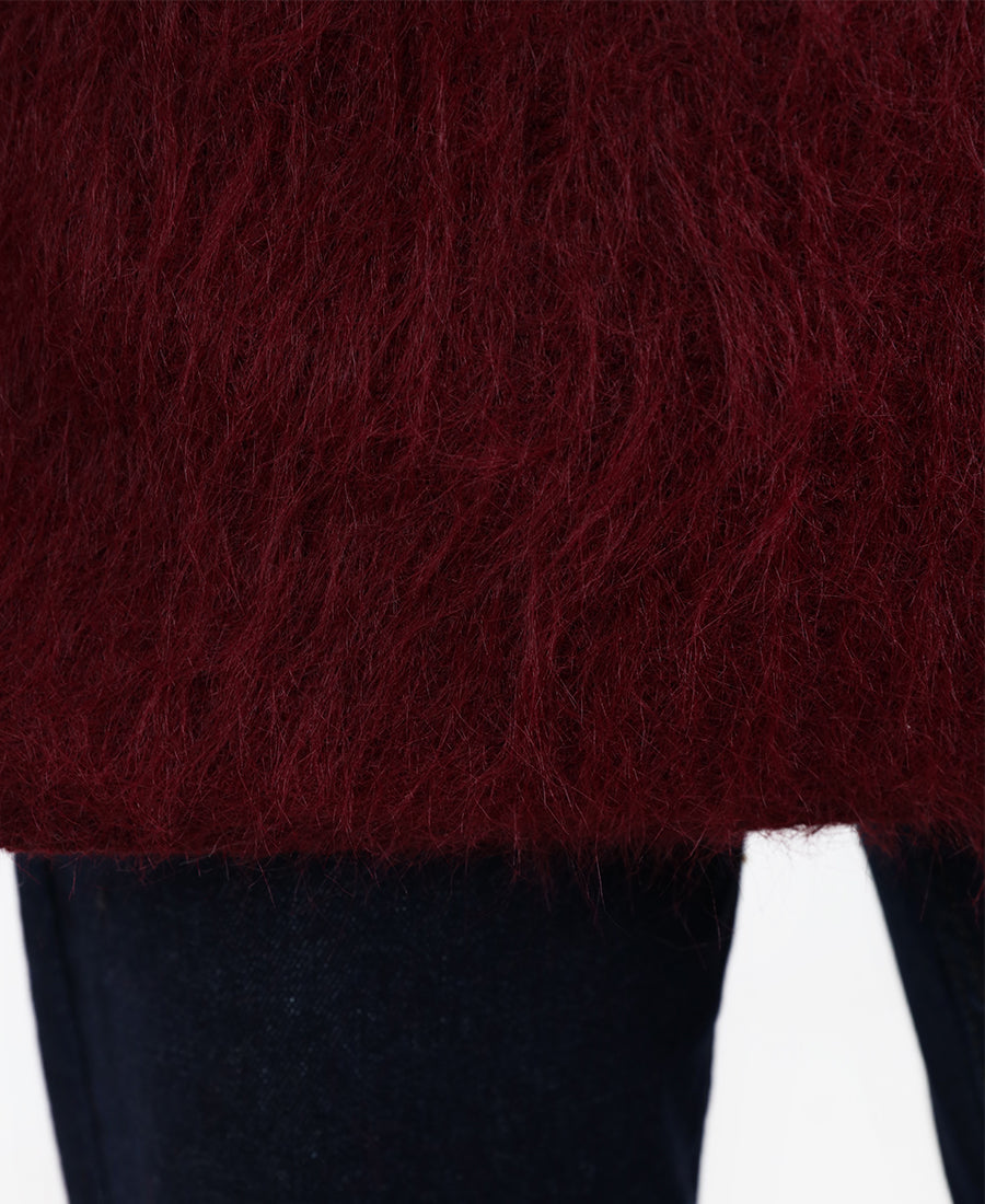 Wool round neck blouse