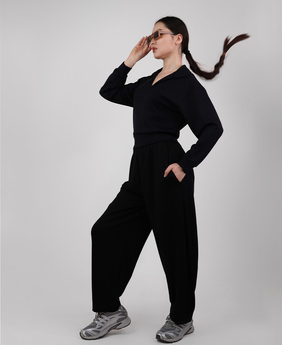 Cotton sweatpants with elastic waist