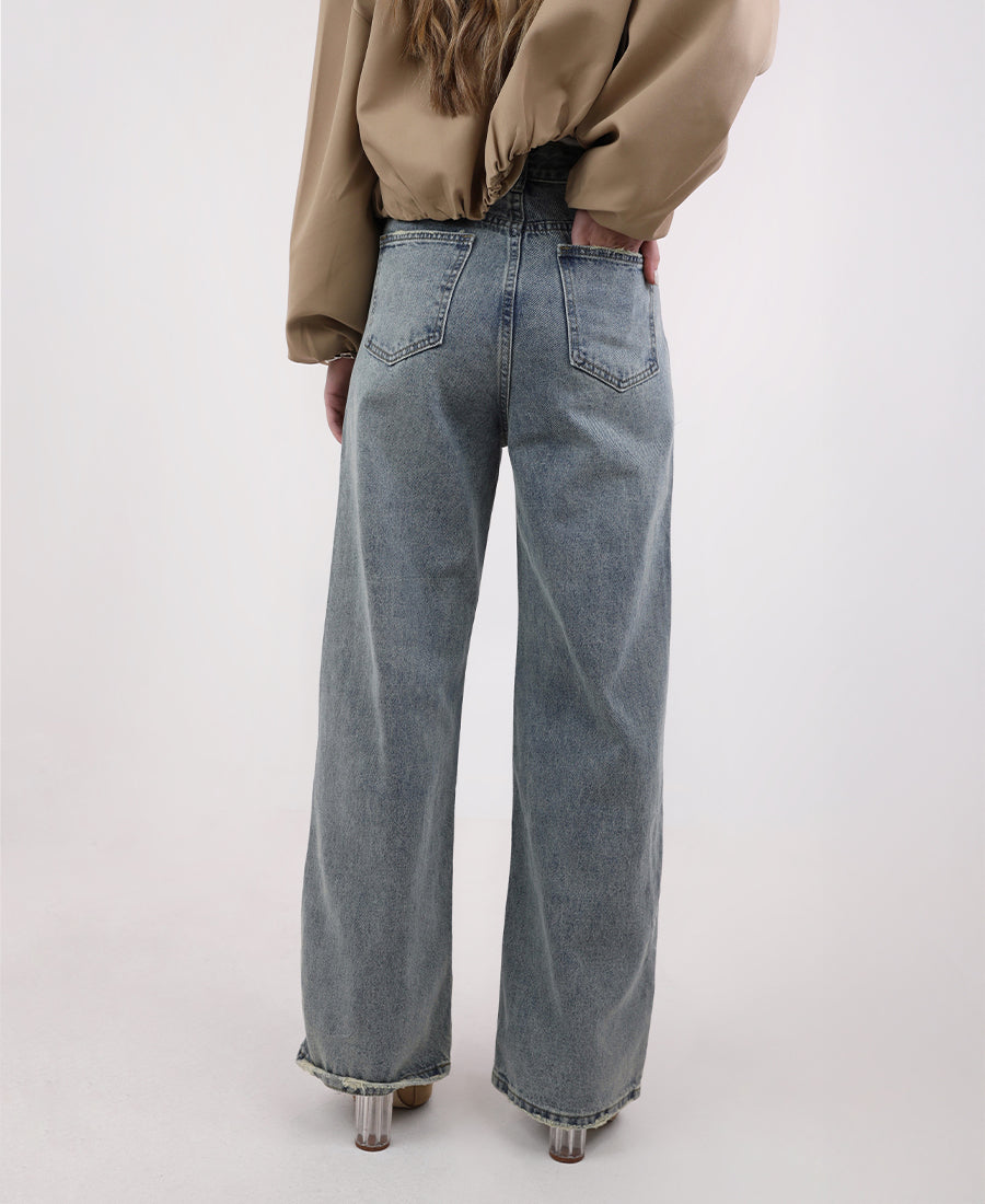 Ice blue straight jeans