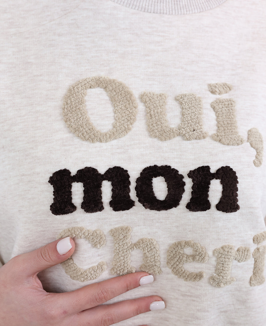 Melange beige "Oui, mon cheri" blouse