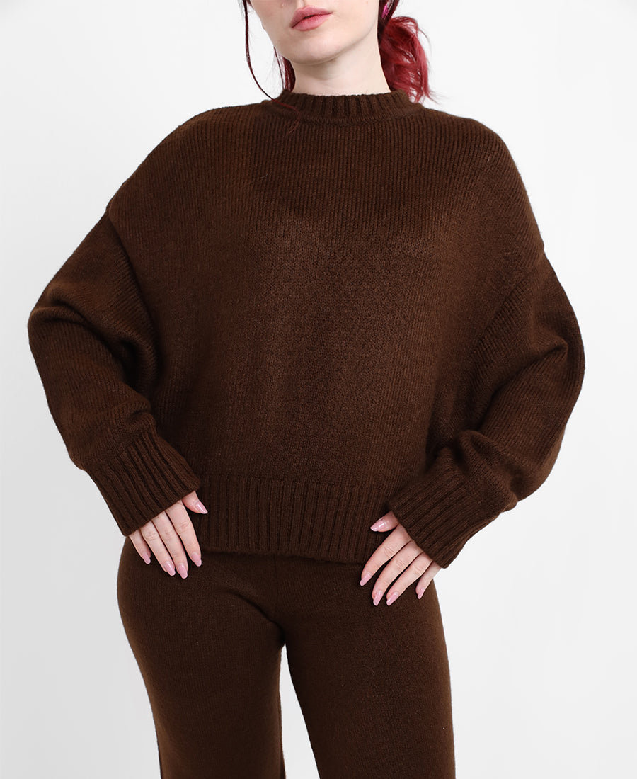 Mock-neck knit sweater