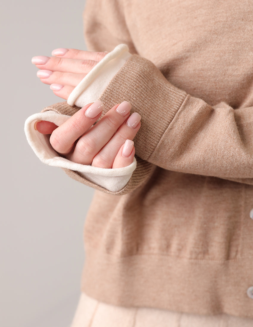 Beige button-down blouse
