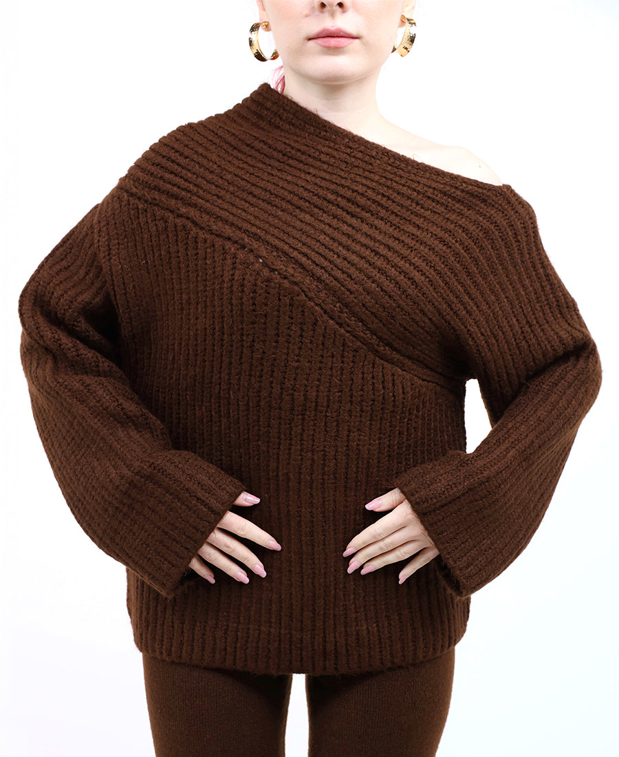 Chunky ribbed-knit sweater