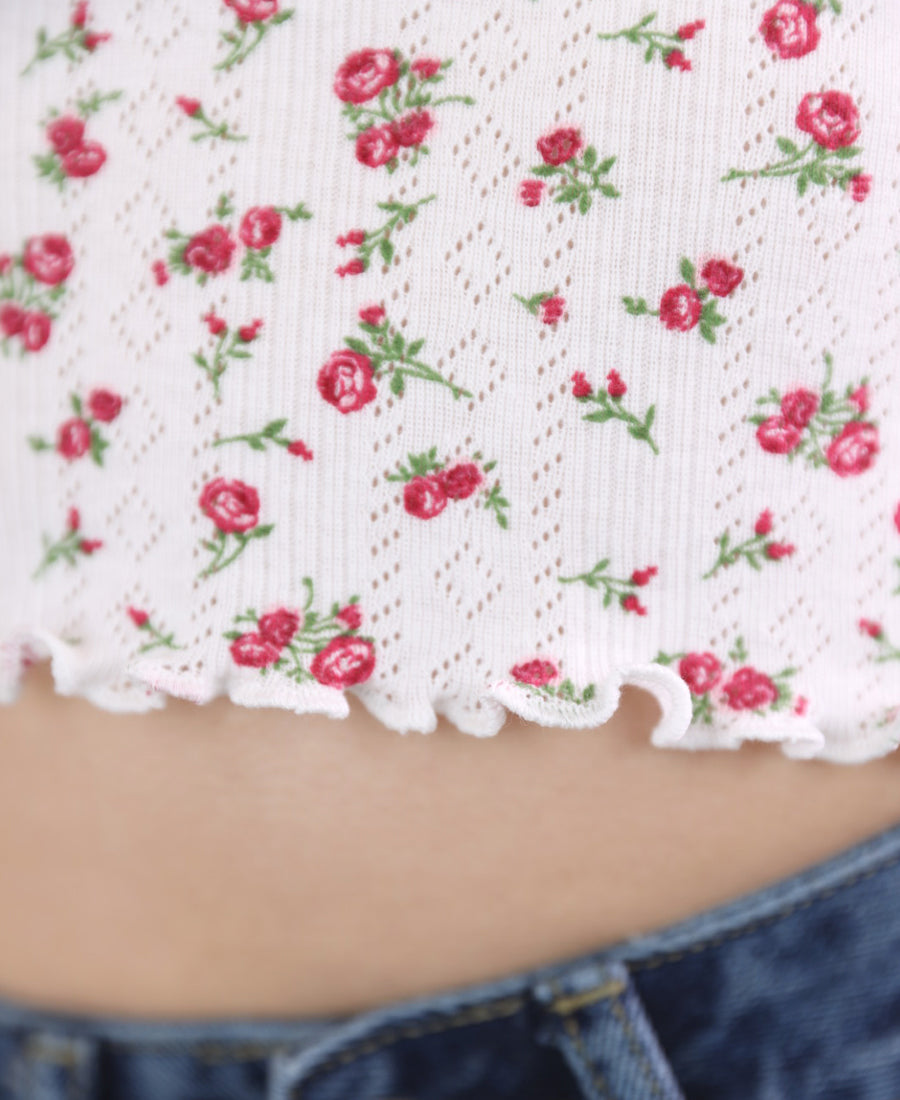 Floral lace T-shirt