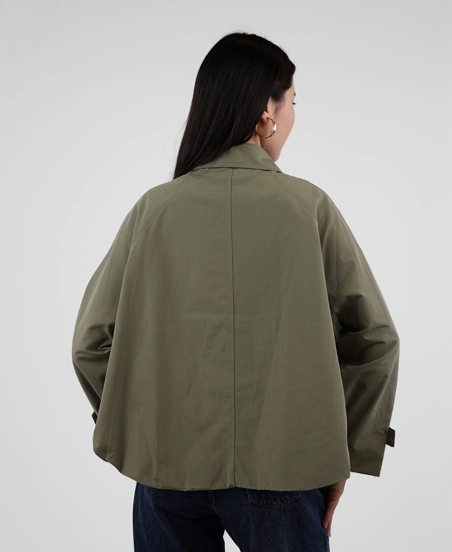 Short oversized trench coat