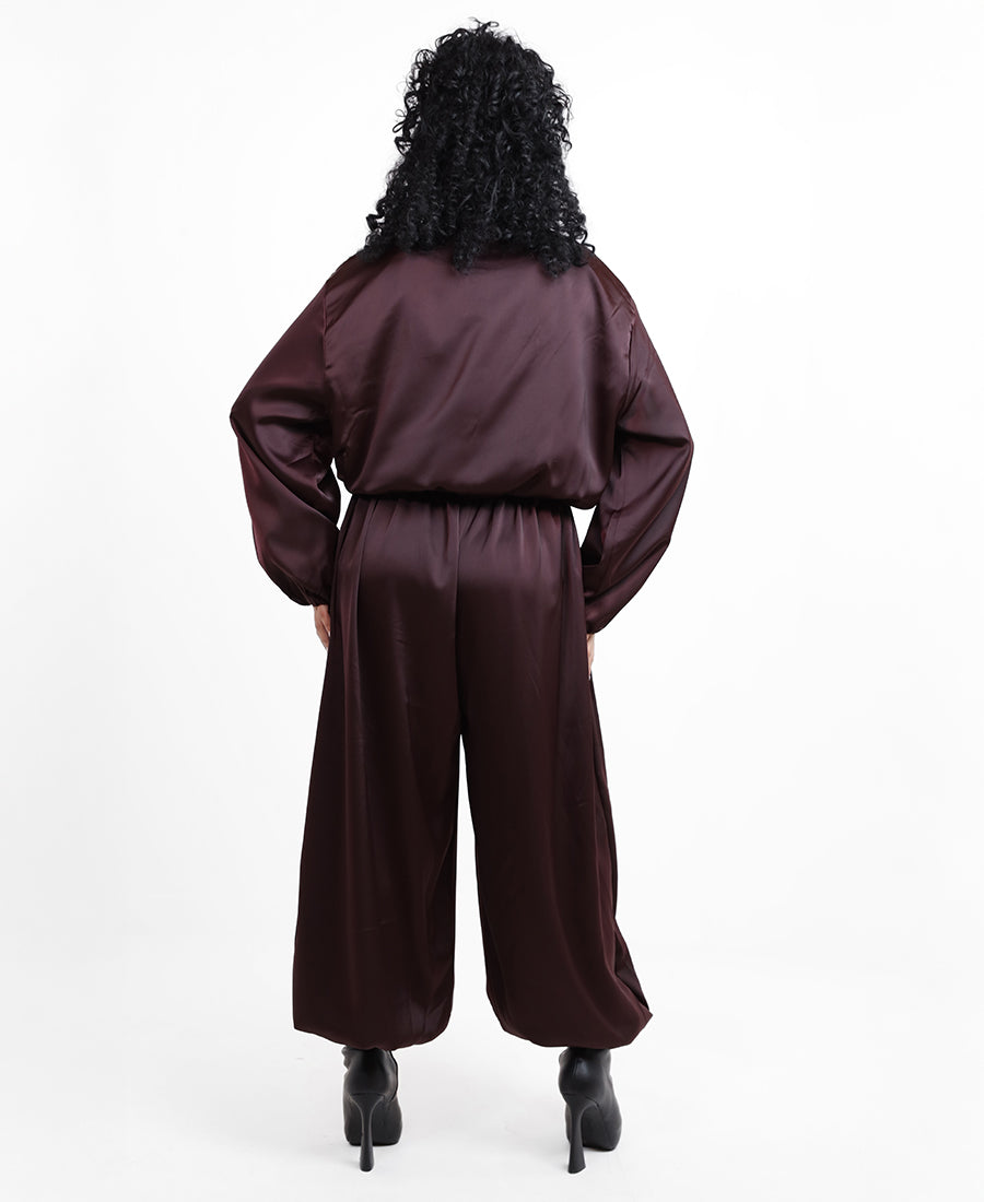 Two-piece satin set Free size Jacket