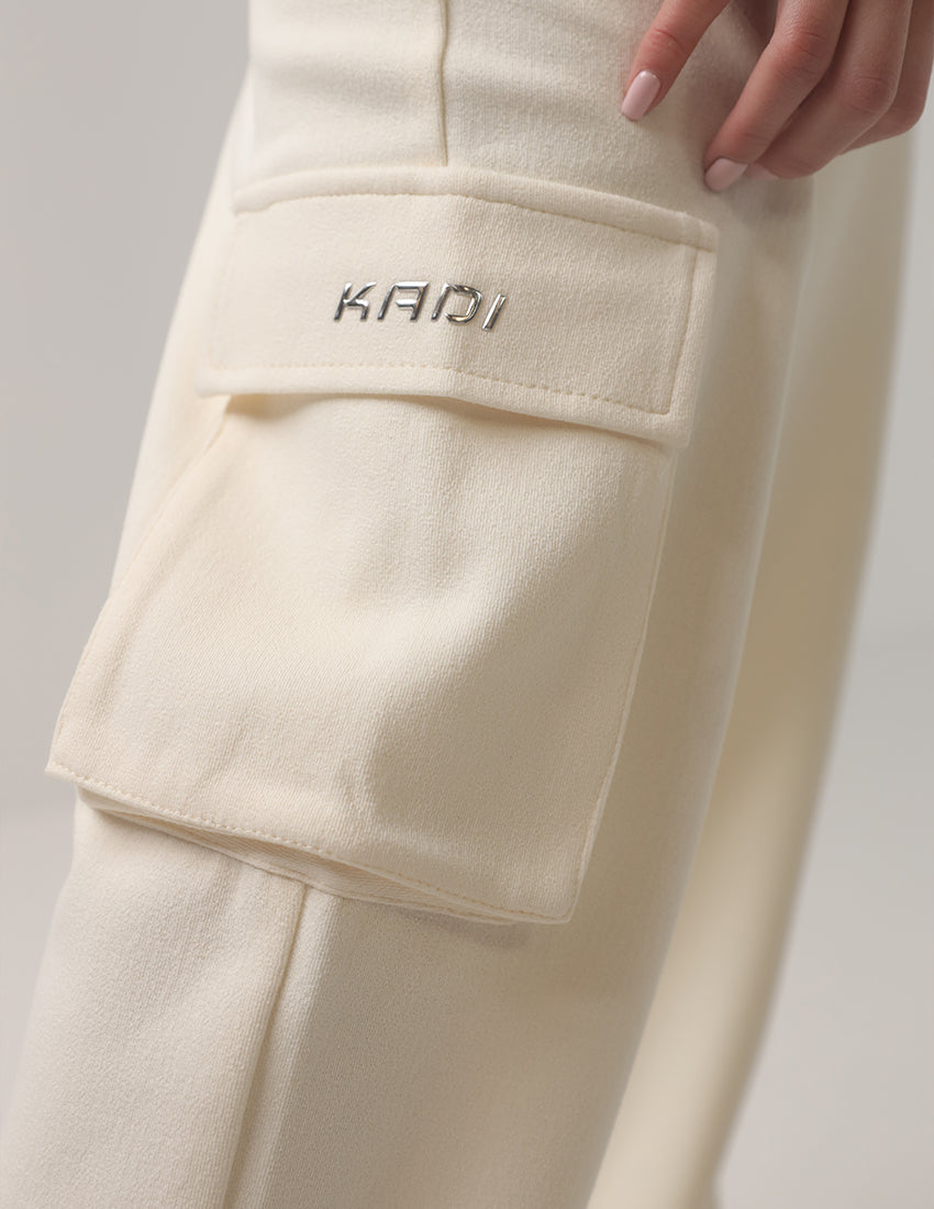 Ribbed Tracksuit Set with Cropped Sweatshirt