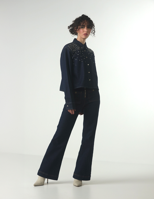 Navy Blue Denim Shirt