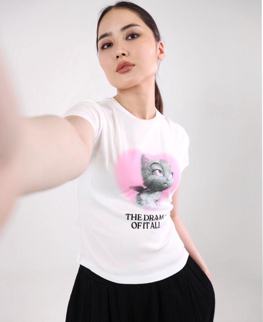 Heart and cat T-shirt