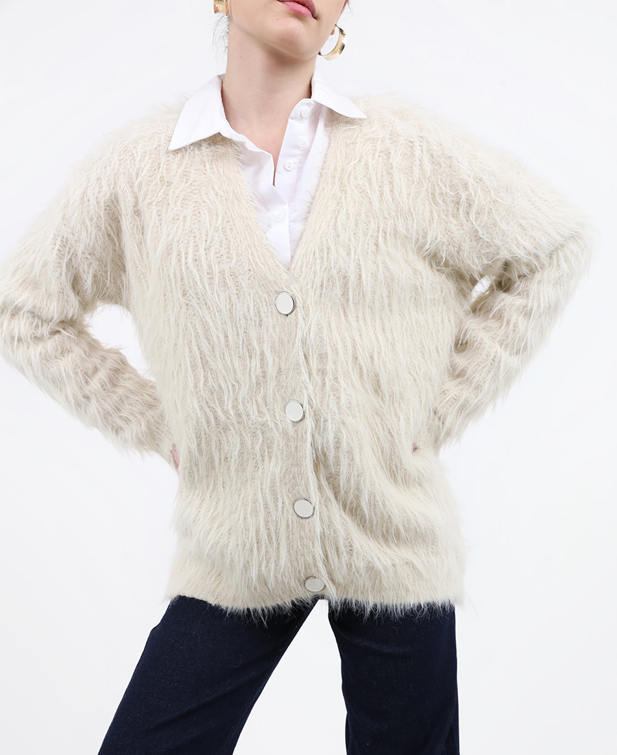 Wool cardigan with buttons