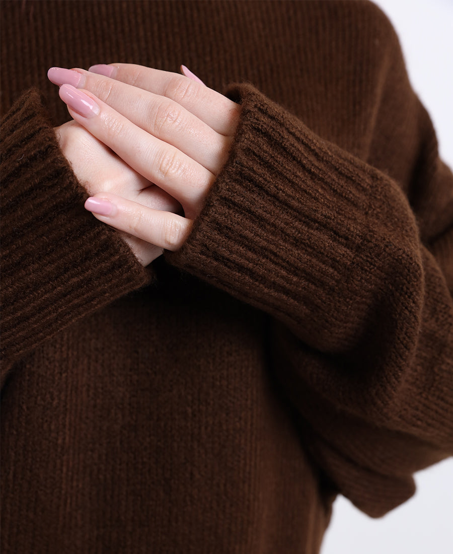 Mock-neck knit sweater