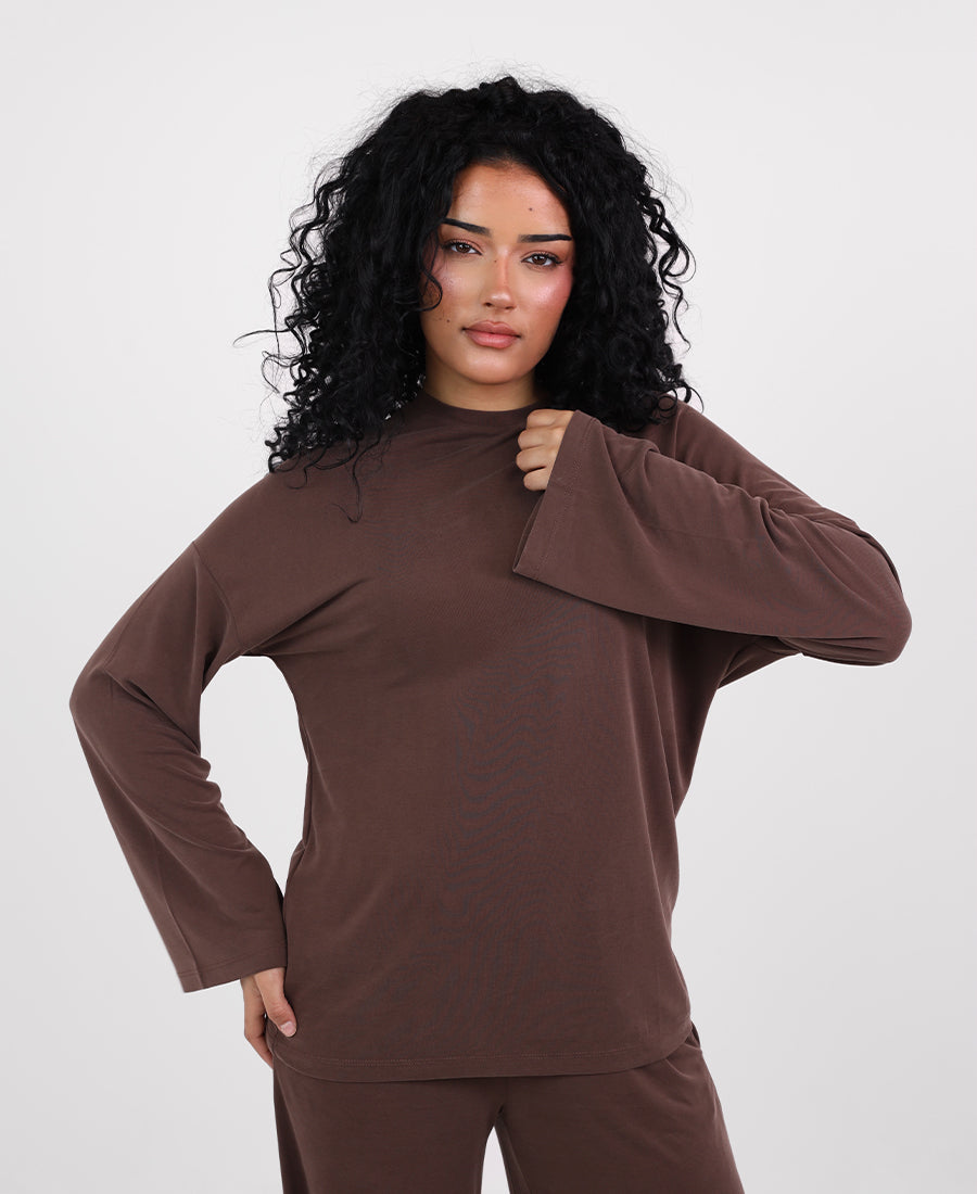 Buttery oversized blouse with sleeves