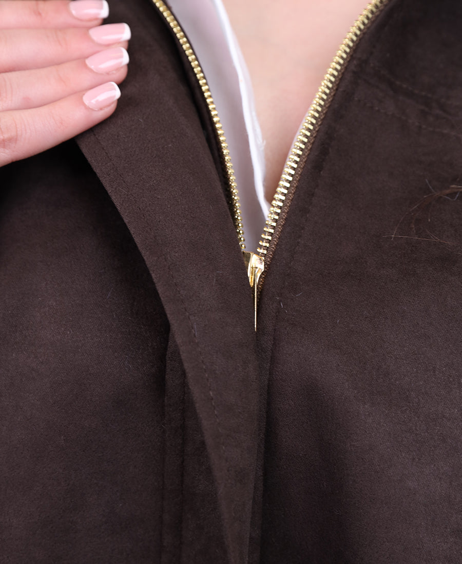 Oversized bomber cut jacket