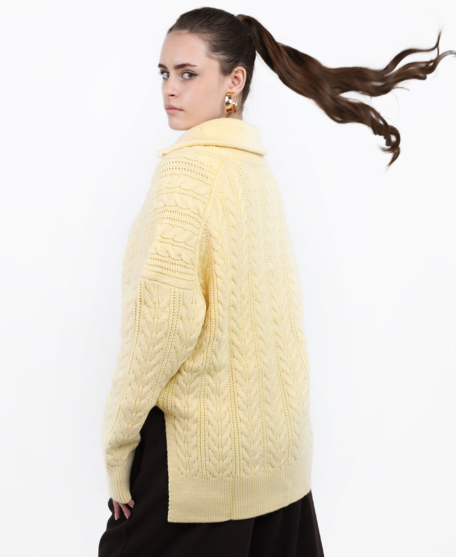 Oversized cable-knit sweater