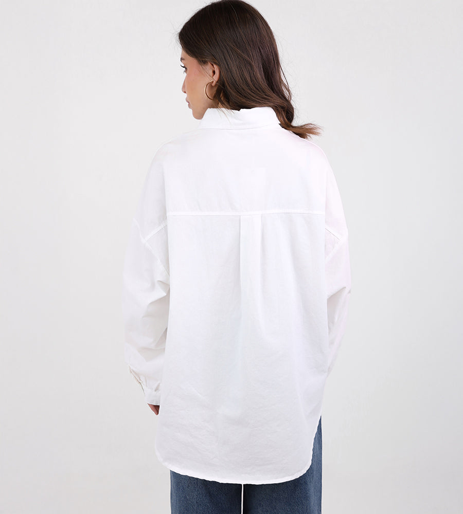 Oversized shirt with a chest pocket