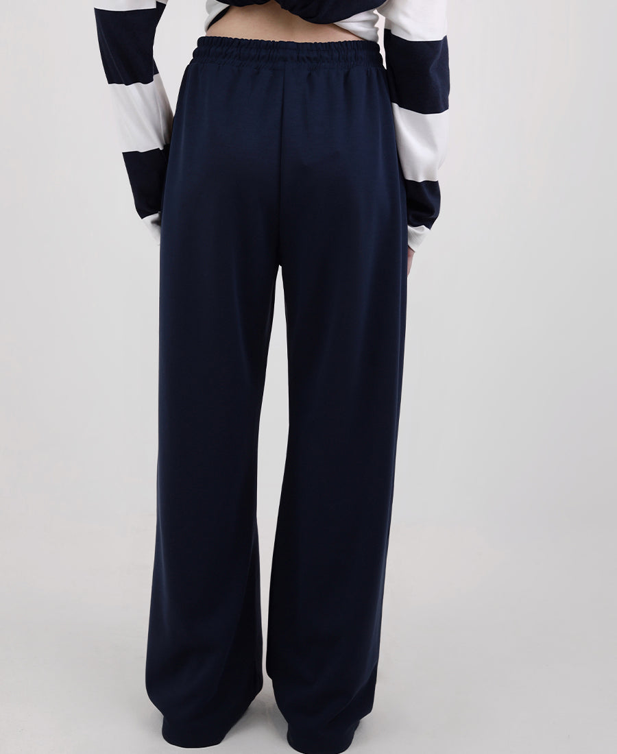 Wide leg sweatpants with tie waist