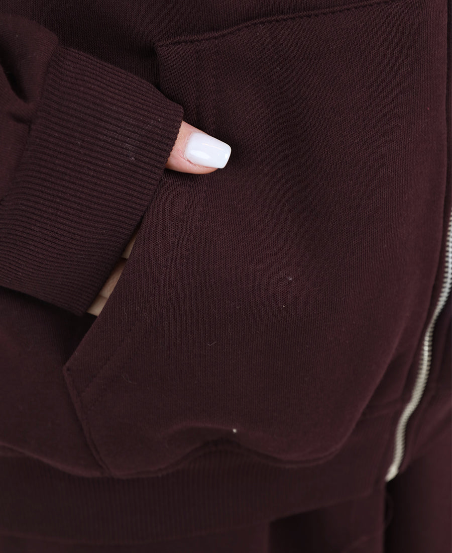 Zip-up sweatshirt with hood
