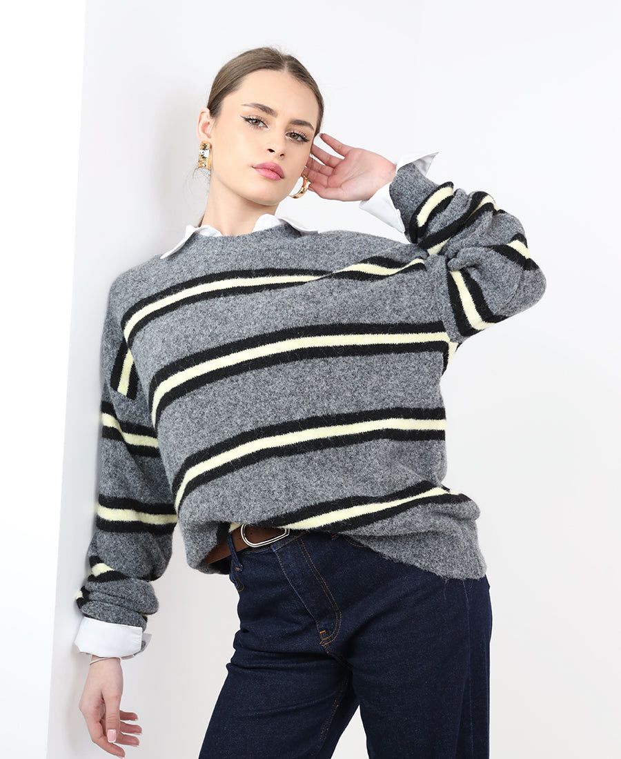 Striped wool blouse