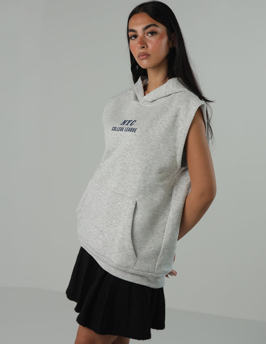 "NYC" sleeveless hoodie