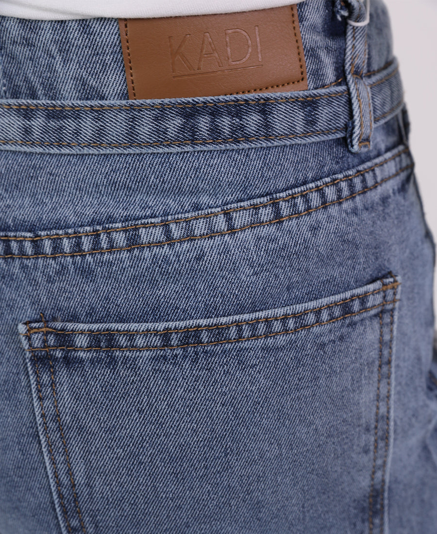 Wide leg jeans with a tie waist