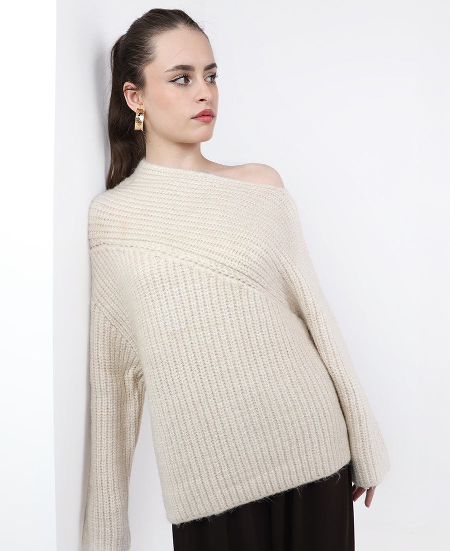 Chunky ribbed-knit sweater