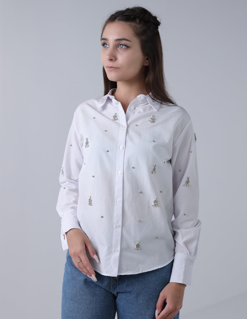 Slim fit shirt with stras