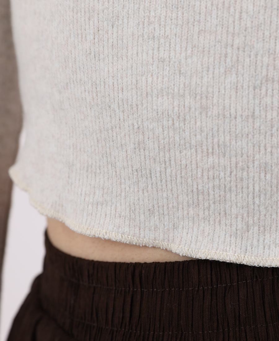 Soft wool cropped blouse