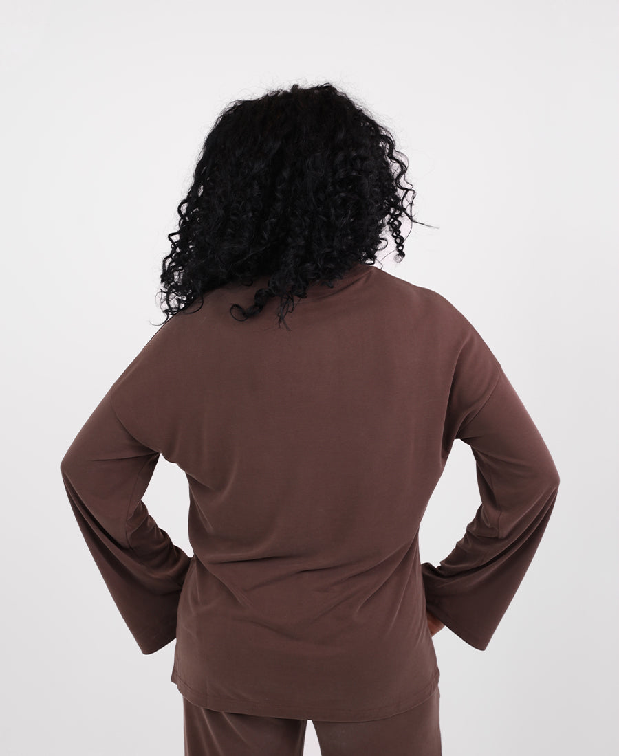 Buttery oversized blouse with sleeves