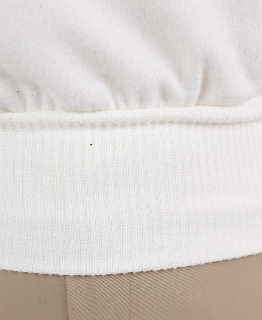 Boat neck wool blouse