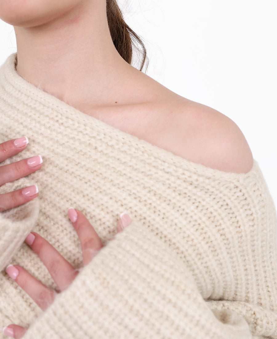 Chunky ribbed-knit sweater