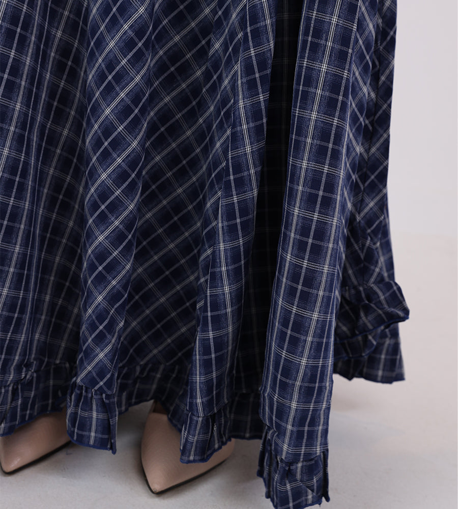 Long pleated plaid skirt