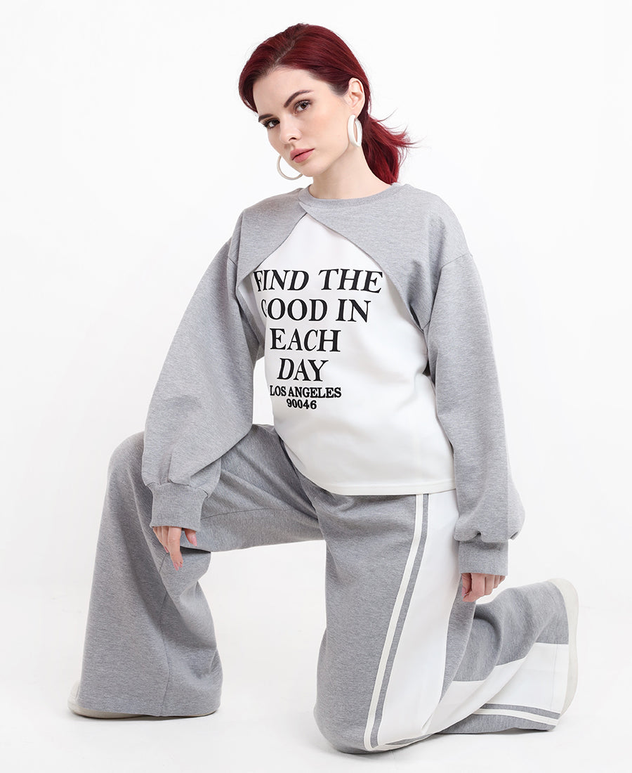 Multi-layered style sweatshirt