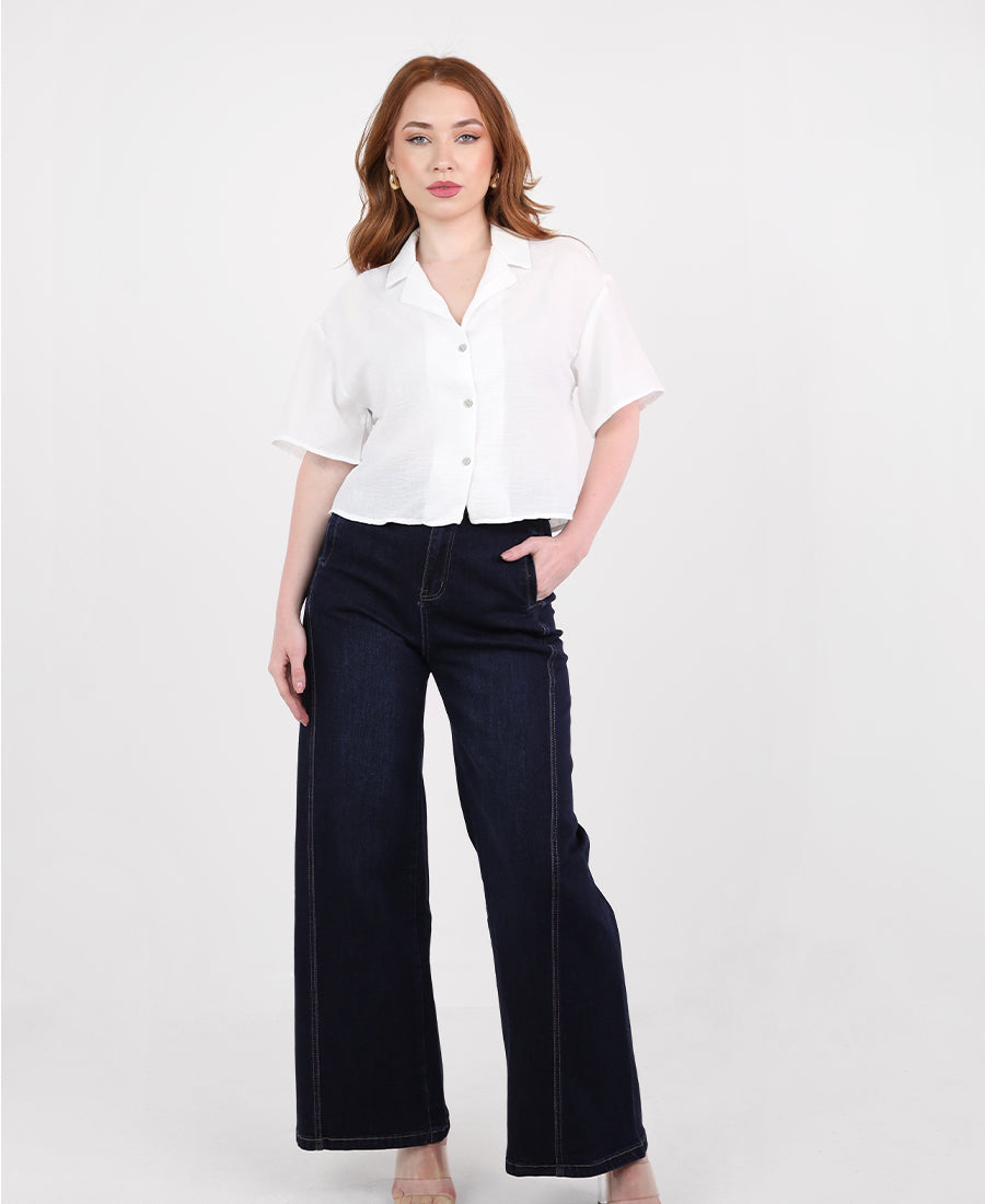 Lenin cropped short-sleeved shirt