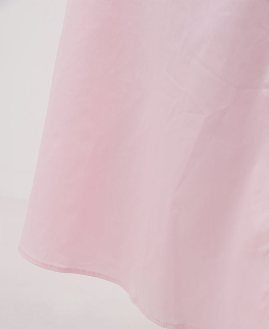 Long dress with a ruffled waist and buttons