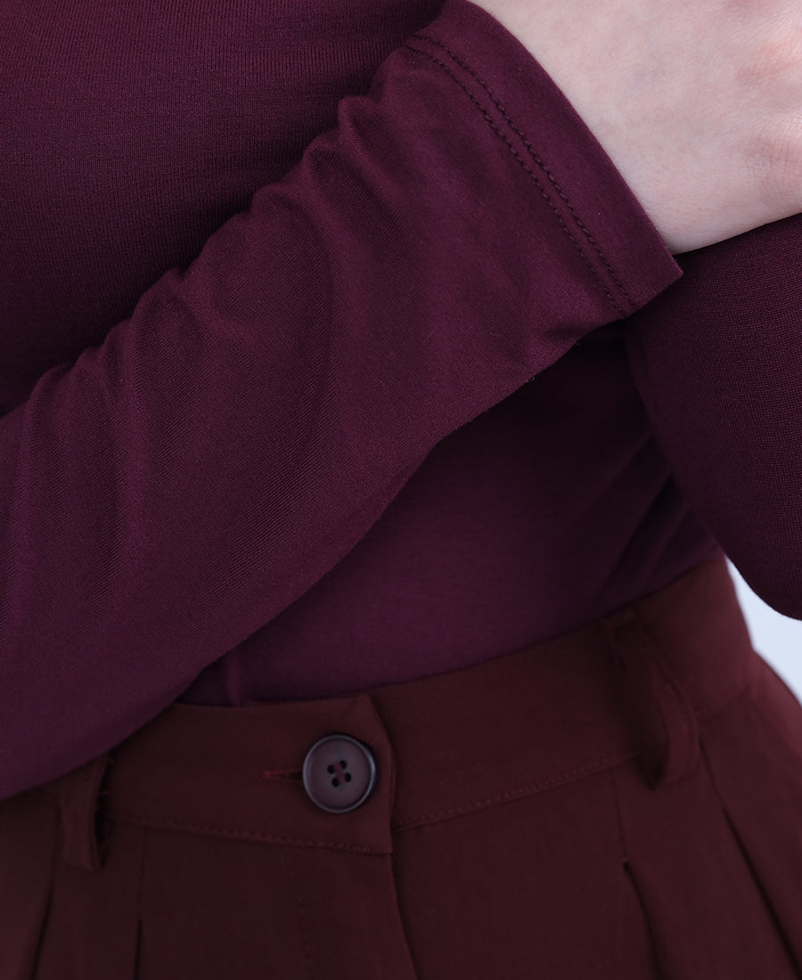 long-sleeved black turtleneck bodysuit