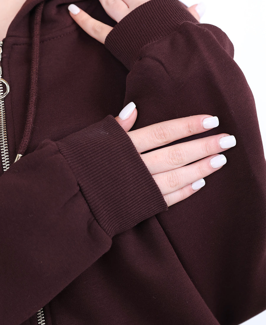 Zip-up sweatshirt with hood