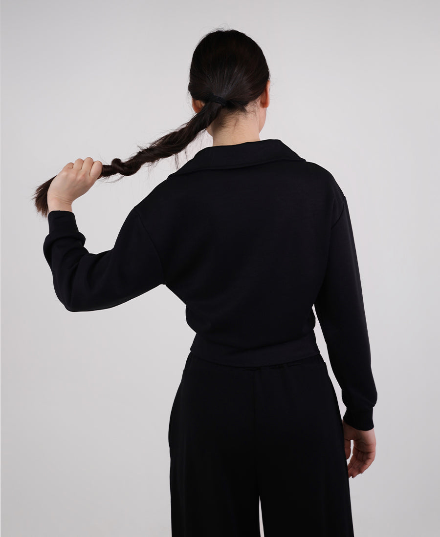 Oversized shirt neck blouse