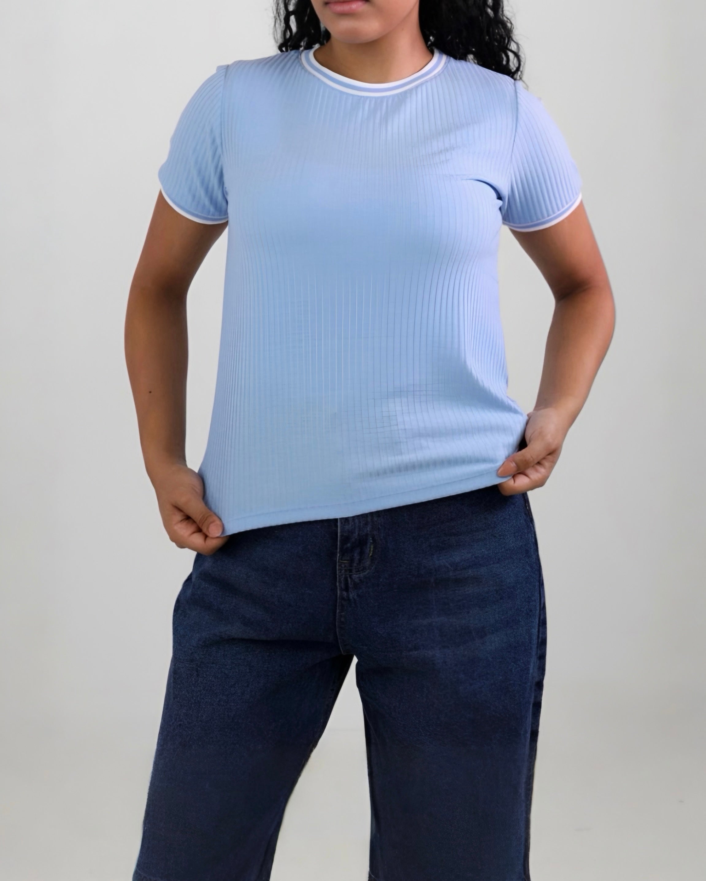 Colorful T-shirt with white edges